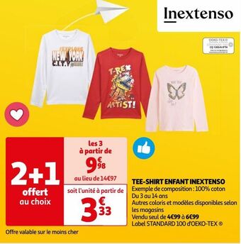 Auchan Tee-shirt enfant inextenso offre