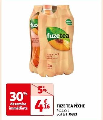 Auchan Fuze tea pêche offre