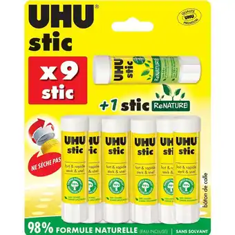 Auchan 9 sticks de colle uhu offre