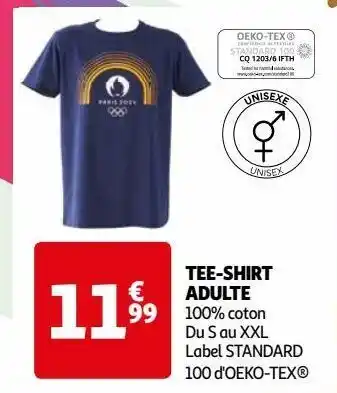 Auchan Tee-shirt adulte offre