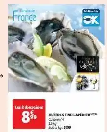 Auchan Supermarché Huîtres fines apéritif offre