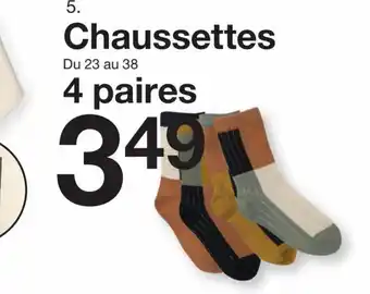 Zeeman Chaussettes 4 paires offre