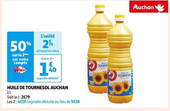 Auchan Supermarché Auchan huile de tournesol offre