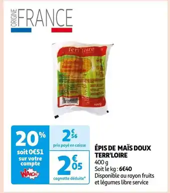 Auchan Terr'loire épis de maïs doux offre