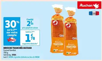 Auchan Auchan brioche tranchée offre