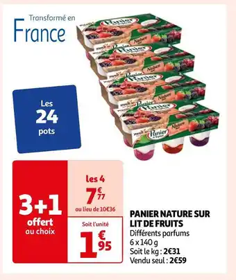 Auchan Panier de yoplait panier nature sur lit de fruits offre
