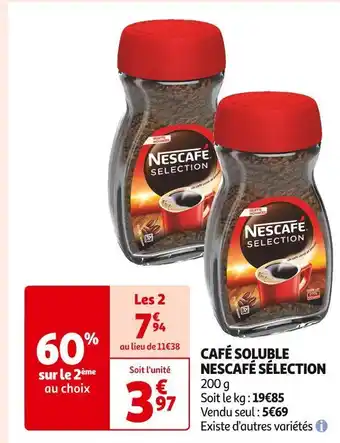 Auchan Supermarché Nescafé café soluble sélection offre