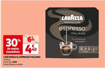 Auchan Supermarché Lavazza café moulu il espresso italiano offre