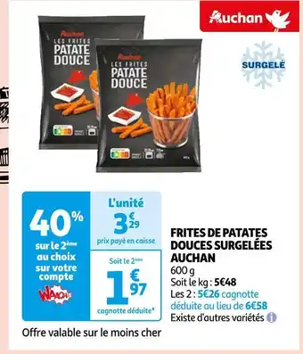 Auchan Auchan frites de patates douces surgelées offre