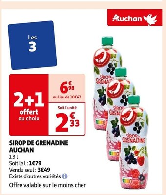 Auchan Auchan sirop de grenadine offre