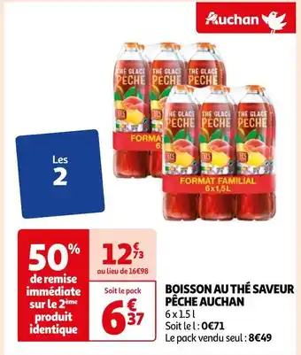 Auchan Auchan boisson au thé saveur pêche offre