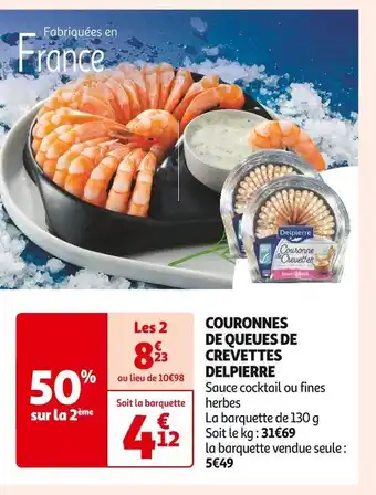 Auchan Supermarché Delpierre couronnes de queues de crevettes offre