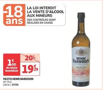 Auchan Supermarché Henri bardouin pastis offre