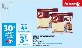 Auchan Auchan râpé spécial pizza offre