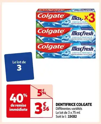 Auchan Colgate dentifrice offre