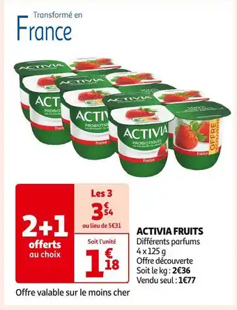 Auchan Supermarché Activia activia fruits offre