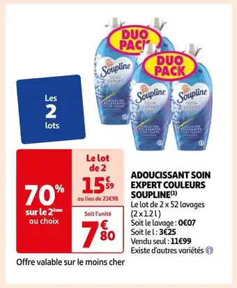 Auchan Soupline adoucissant soin expert couleurs(1) offre