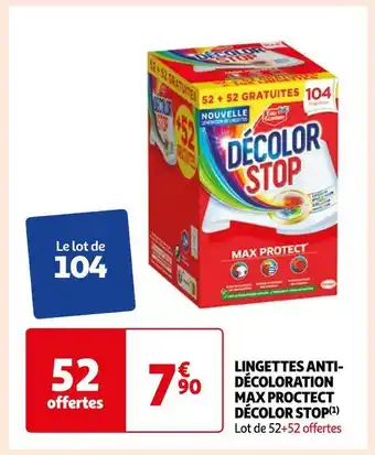 Auchan Décolor stop lingettes antidécoloration max proctect(1) offre