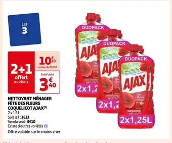 Auchan Ajax nettoyant ménager fête des fleurs coquelicot(1) offre