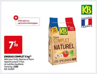 Auchan Kb engrais complet 5 kg offre