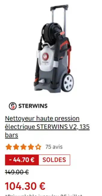 Leroy Merlin Nettoyeur haute pression électrique STERWINS V2, 135 bars offre