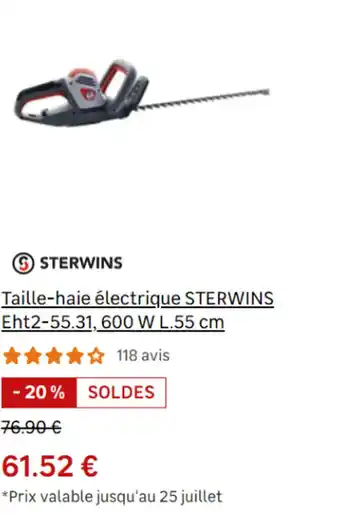 Leroy Merlin Taille-haie électrique STERWINS Eht2-55.31, 600 W L.55 cm offre