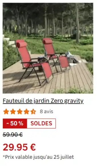 Leroy Merlin Fauteuil de jardin Zero gravity. offre