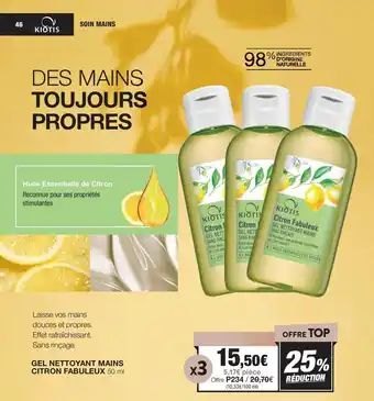 Stanhome GEL NETTOYANT MAINS CITRON FABULEUX 50 ml offre