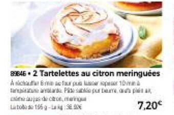 Thiriet 2 Tartelettes au citron meringuees offre
