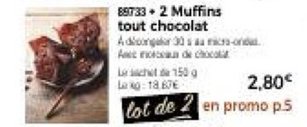Thiriet 2 Muffins tout chocolat offre