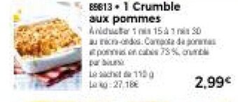 Thiriet 1 Crumble aux pommes offre