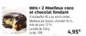 Thiriet 2 Moelleux coco et chocolat fondant offre