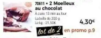 Thiriet 2 Moelleux au chocolat offre