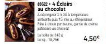 Thiriet 4 Éclairs au chocolat offre