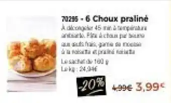Thiriet 6 Choux praline offre