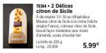 Thiriet 2 Delices citron de Sicile offre