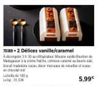 Thiriet 2 Délices vanille/caramel offre