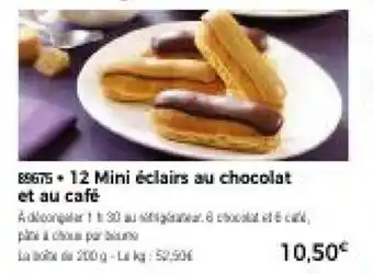 Thiriet 12 Mini éclairs au chocolat et au café offre