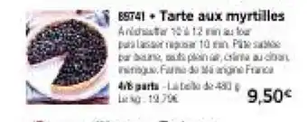 Thiriet Tarte aux myrtilles offre