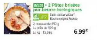 Thiriet 2 Pátes brisées pur beurre biologiques offre