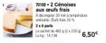 Thiriet 2 Génoises aux oeufs frais offre