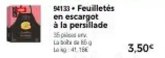 Thiriet Feuilletés en escargot à la persillade offre