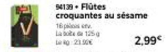 Thiriet Flütes croquantes au sésame offre