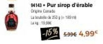 Thiriet Pur sirop d'érable offre