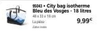 Thiriet City bag isotherme Bleu des Vosges - 18 litres offre