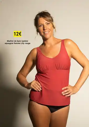 Maillot de bain tankini aquagym femme Lily rouge