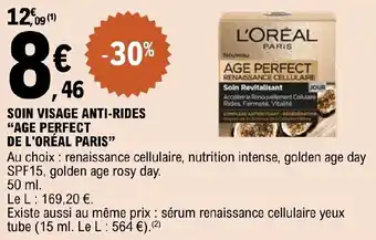 E.Leclerc SOIN VISAGE ANTI-RIDES "AGE PERFECT DE L'ORÉAL PARIS" offre