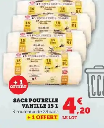 Super U SACS POUBELLE VANILLE 15 L offre
