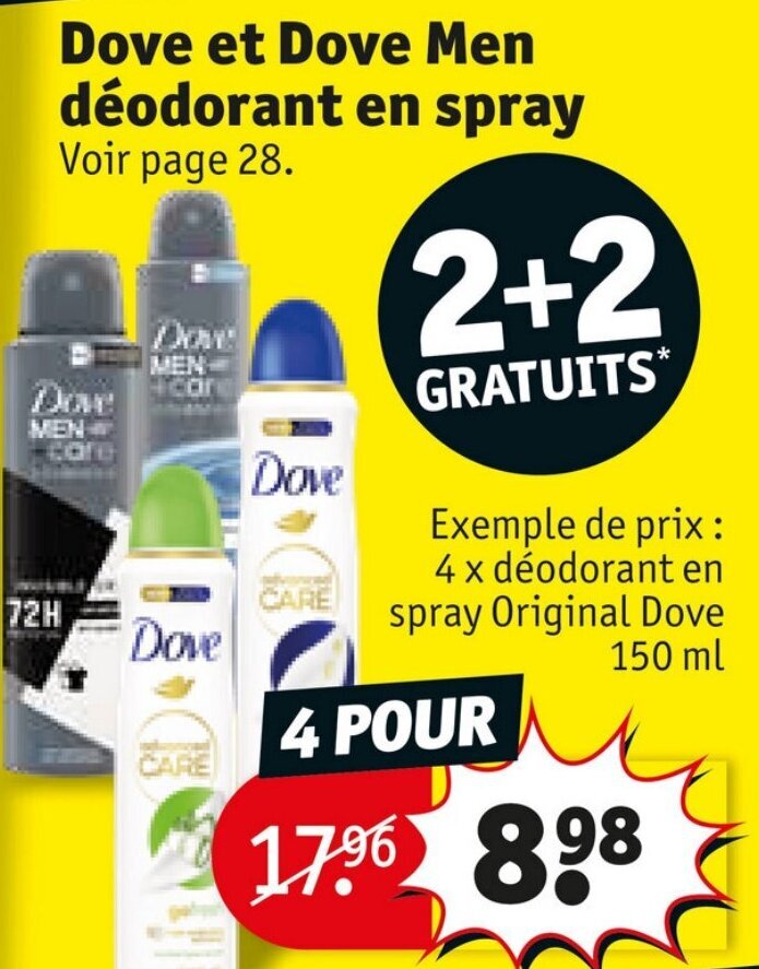 Promo Dove et Dove Men déodorant en spray chez Kruidvat