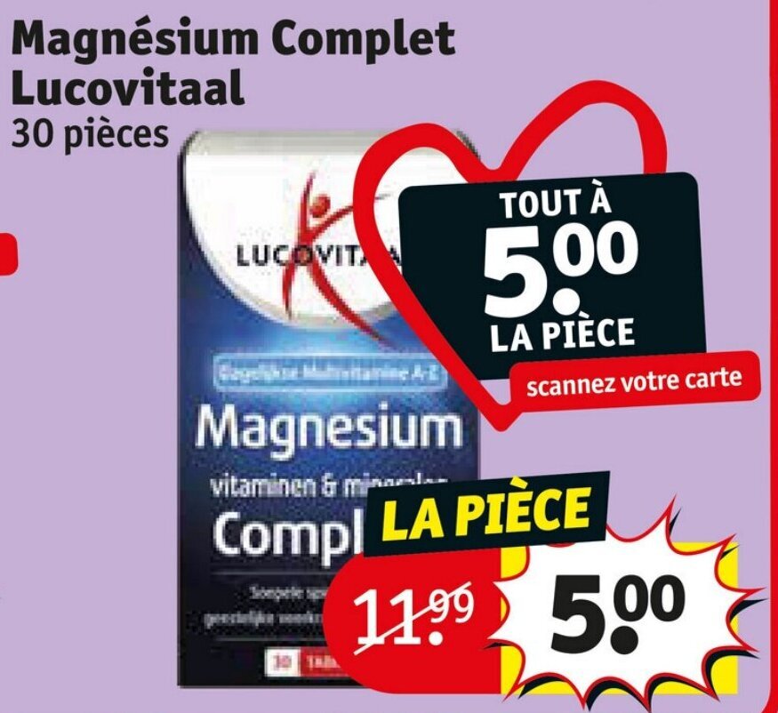 Promo Magnésium Complet Lucovitaal chez Kruidvat